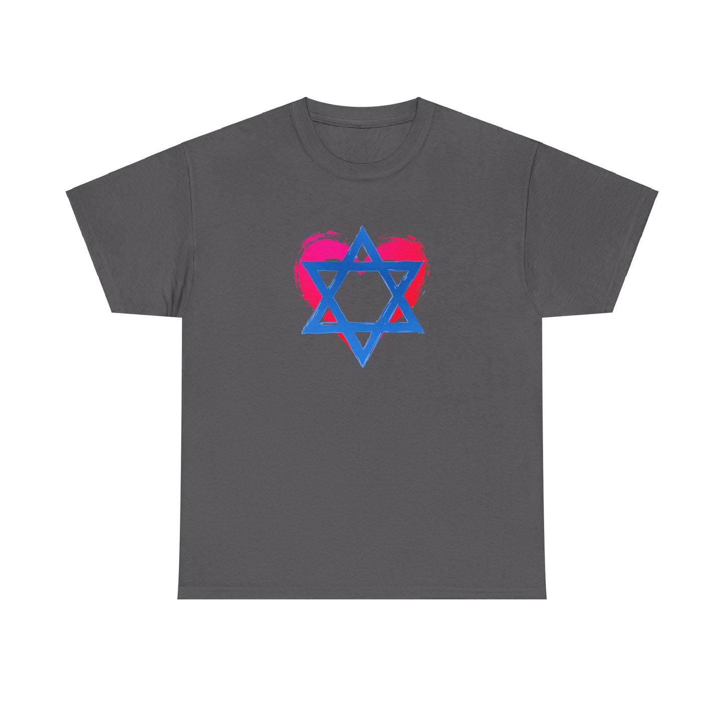 Star of David with Heart Unisex Heavy Cotton Tee