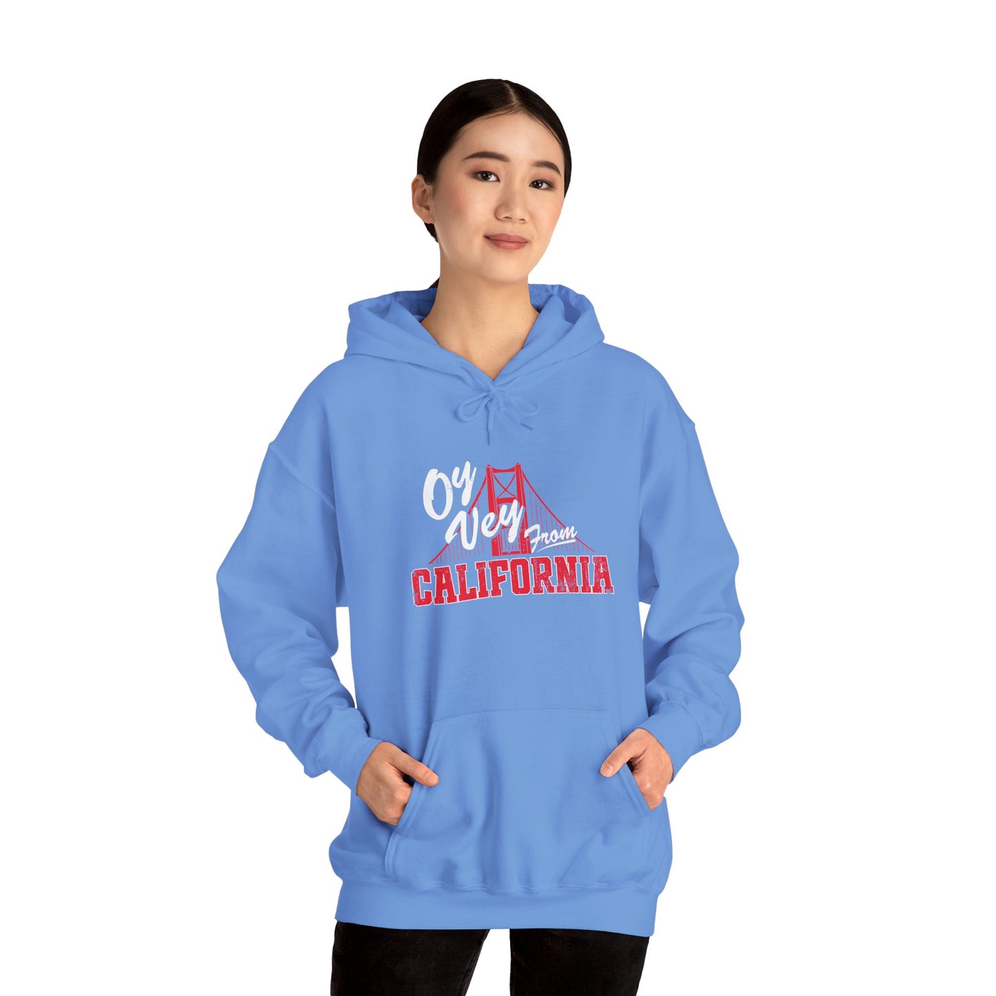 "OY VEY FROM CALIFORNIA" Unisex Heavy Blend™ Hooded Sweatshirt