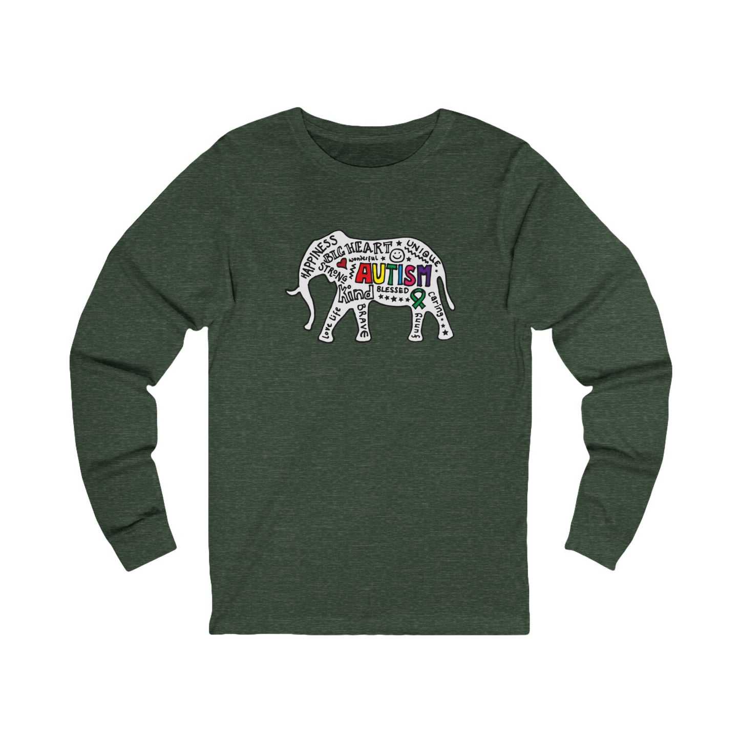 Autism Awareness Elephant Long Sleeve Tee