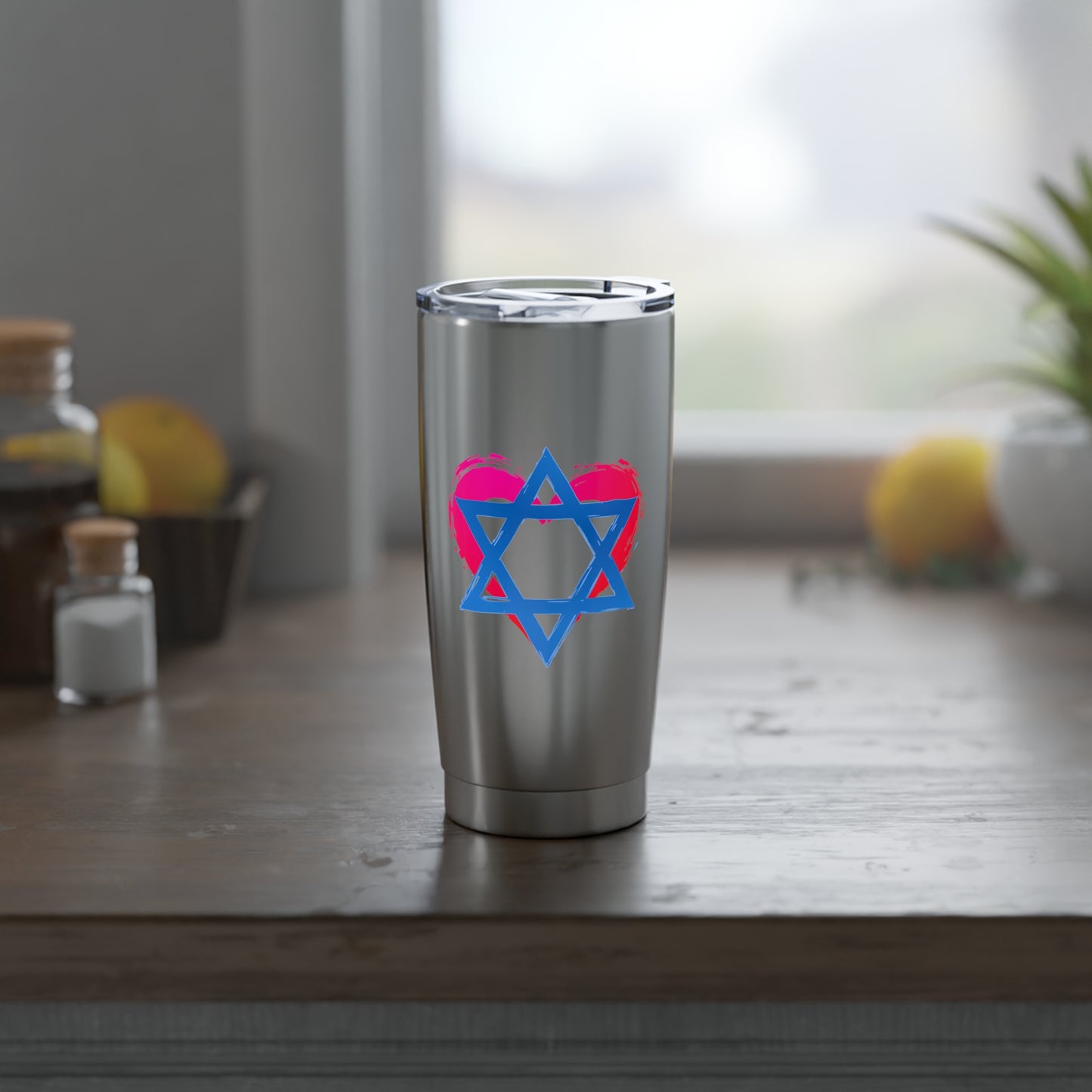 Star of David with Heart 20oz Tumbler