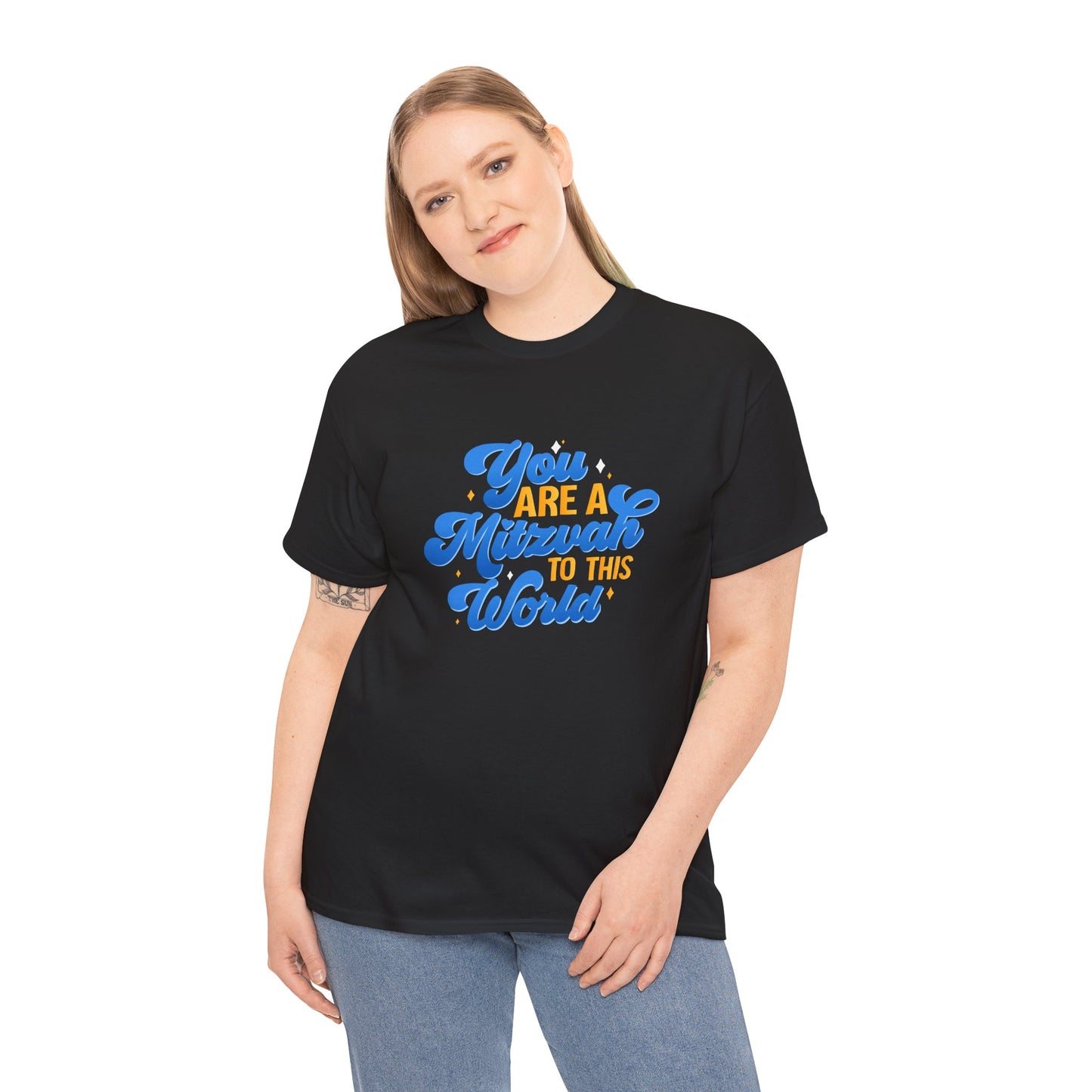 "YOU ARE A MITZVAH TO THIS WORLD" Unisex Heavy Cotton Tee