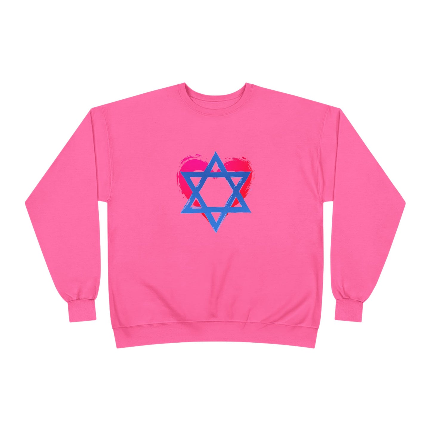 Star of David with Heart Unisex EcoSmart® Crewneck Sweatshirt