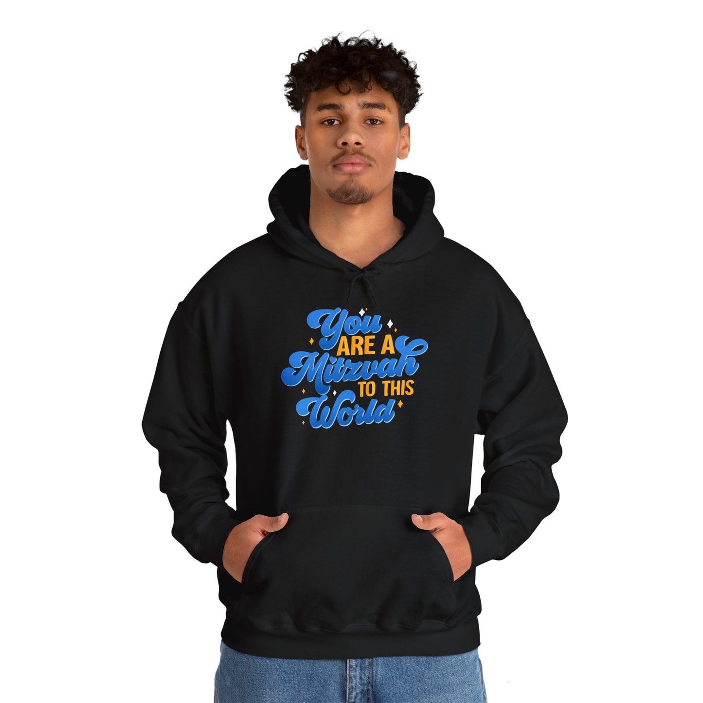 "YOU ARE A MITZVAH TO THIS WORLD" Unisex Heavy Blend™ Hooded Sweatshirt