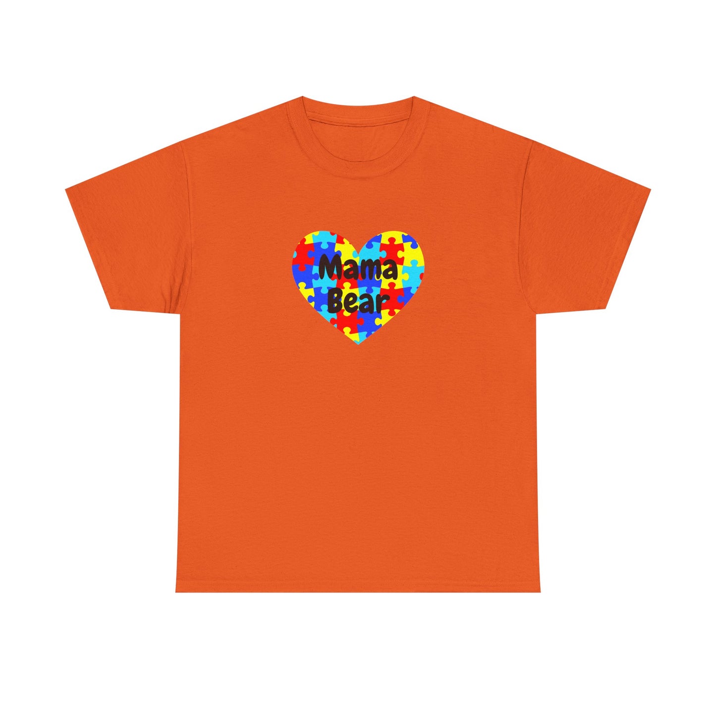 Mama Bear Autism Puzzle Heart T-Shirt - Autism Awareness Mom Tee