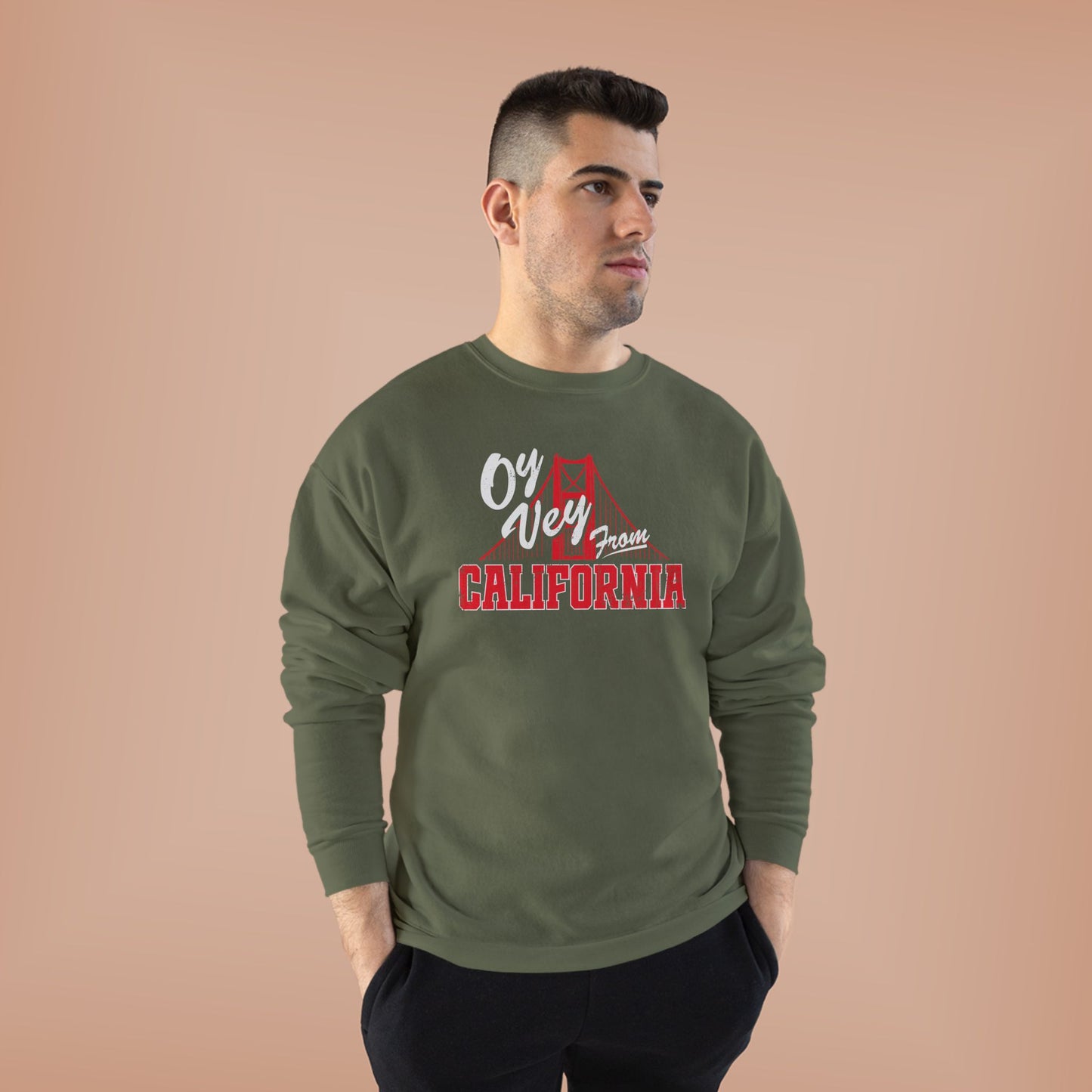 "OY VEY FROM CALIFORNIA" Unisex EcoSmart® Crewneck Sweatshirt