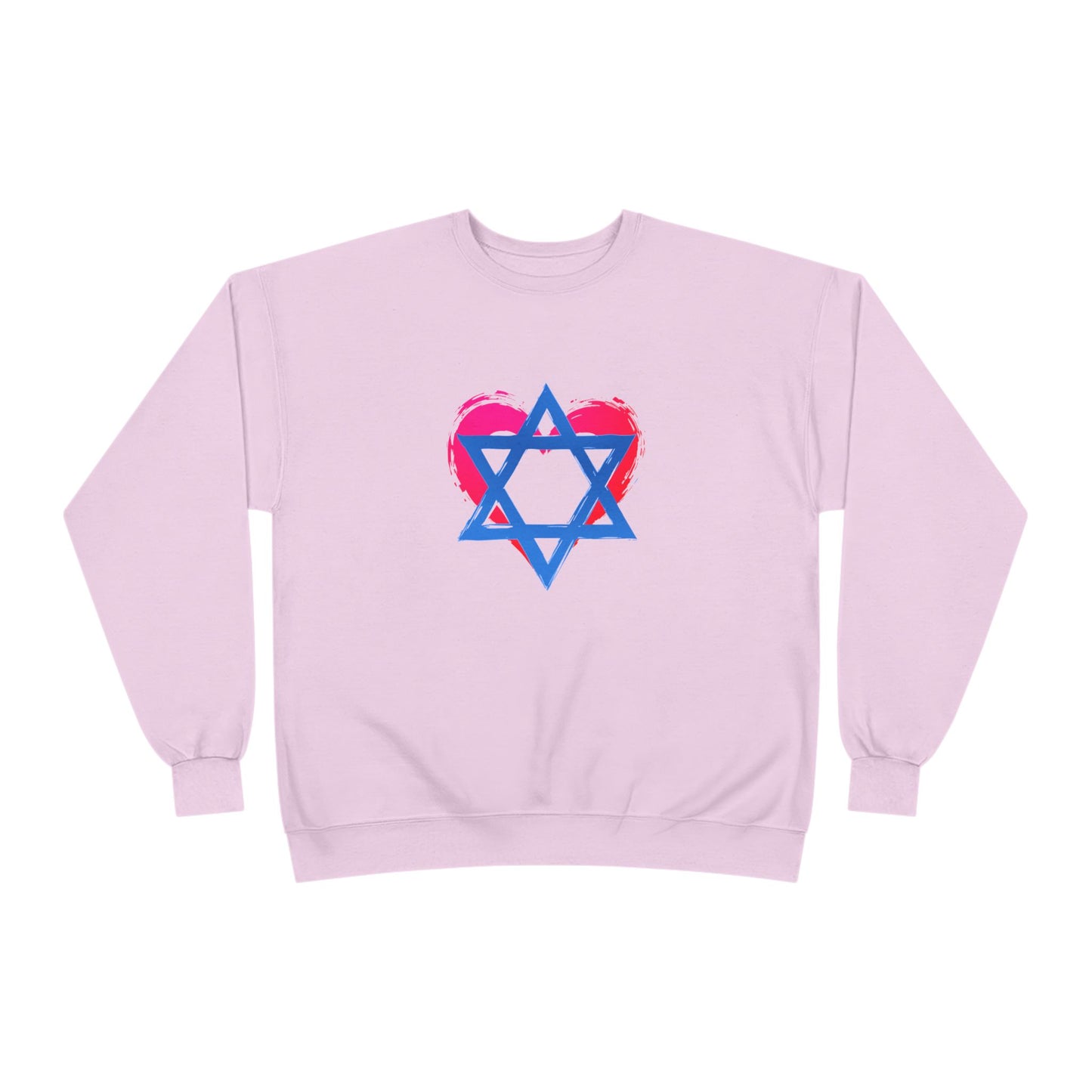 Star of David with Heart Unisex EcoSmart® Crewneck Sweatshirt