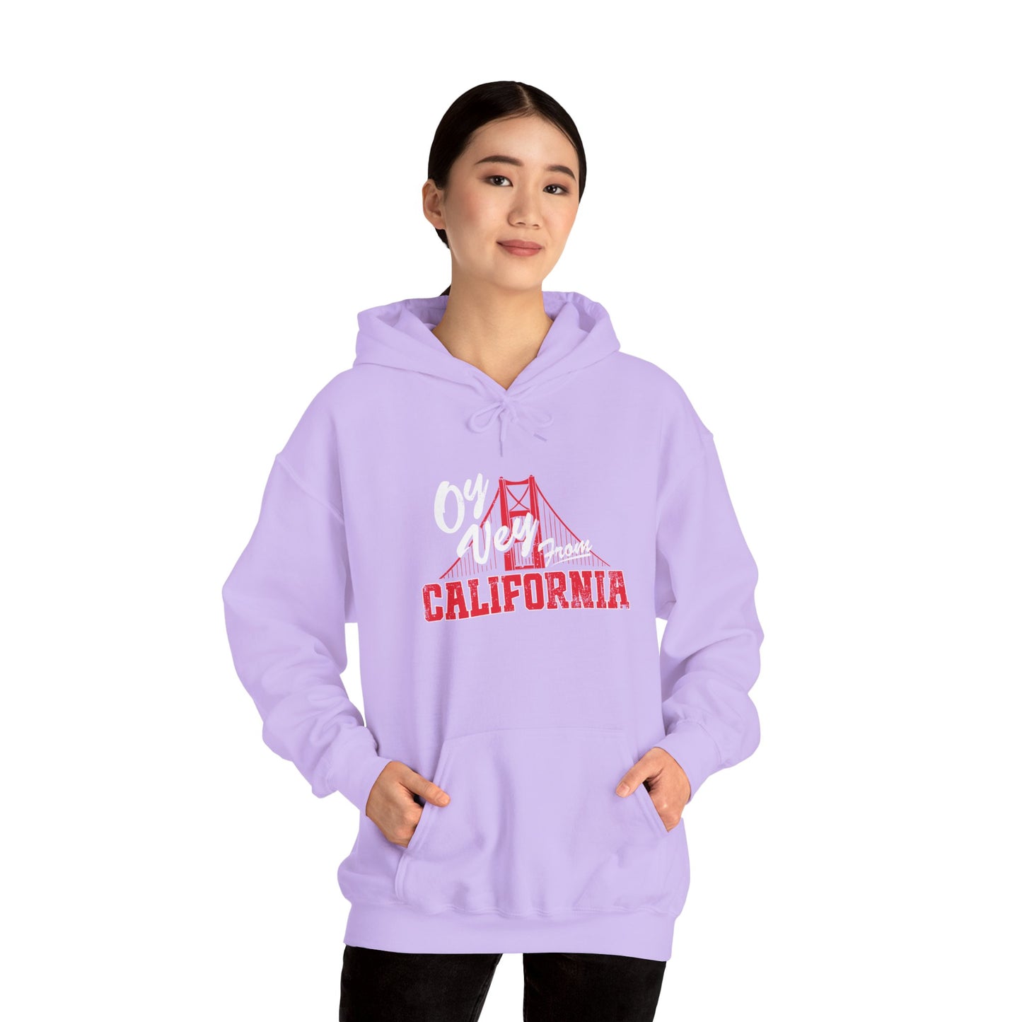 "OY VEY FROM CALIFORNIA" Unisex Heavy Blend™ Hooded Sweatshirt