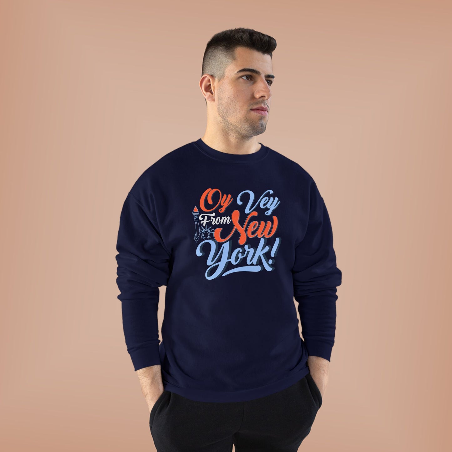 "OY VEY FROM NEW YORK" Unisex EcoSmart® Crewneck Sweatshirt