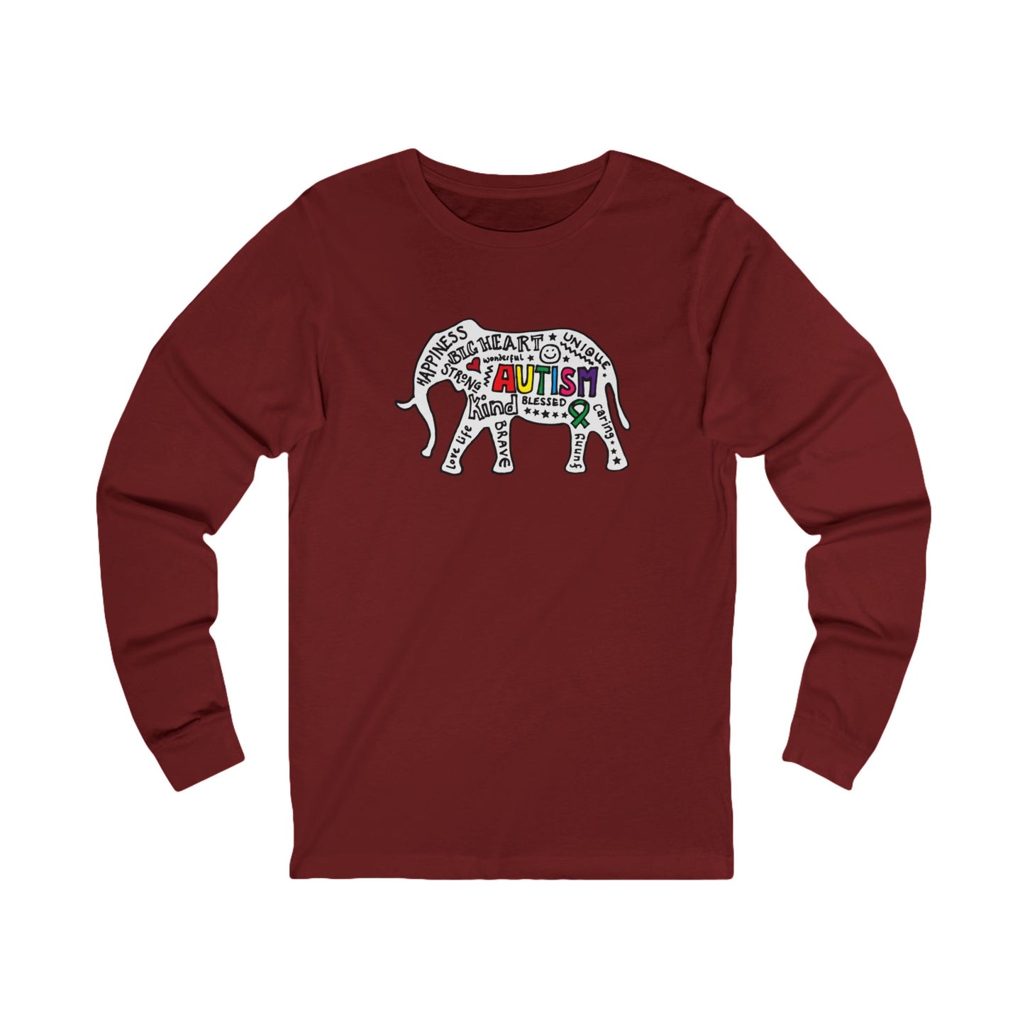 Autism Awareness Elephant Long Sleeve Tee