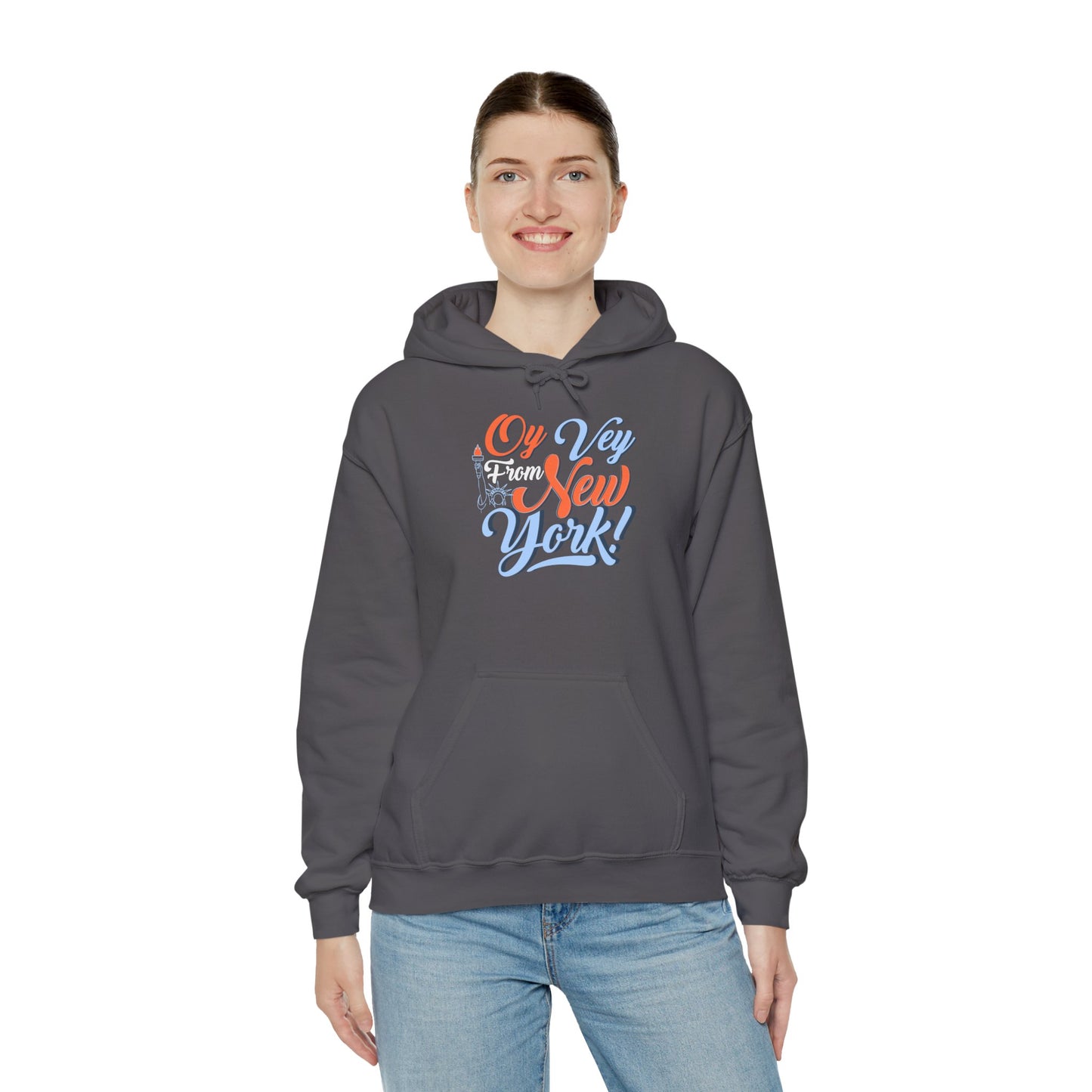 "OY VEY FROM NEW YORK" Unisex Heavy Blend™ Hooded Sweatshirt