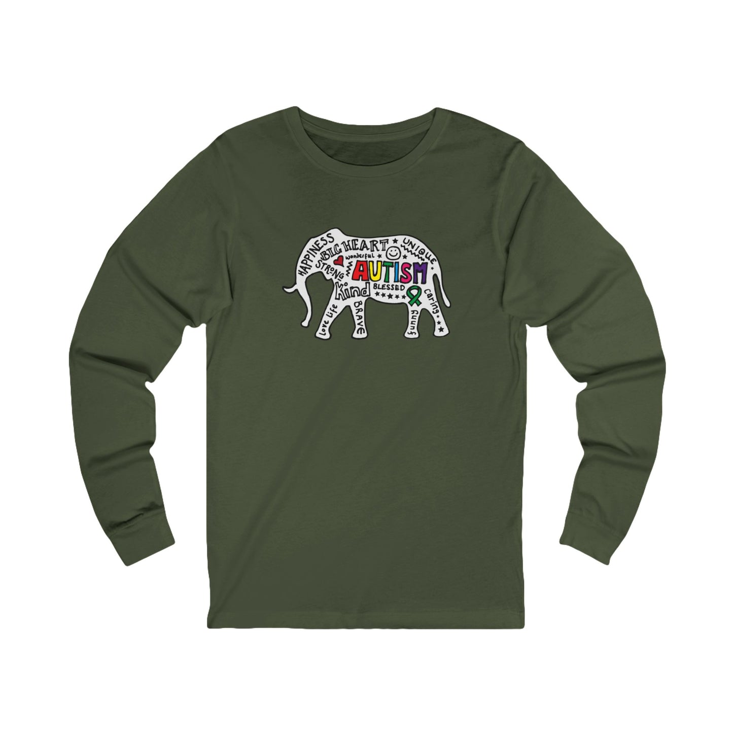 Autism Awareness Elephant Long Sleeve Tee