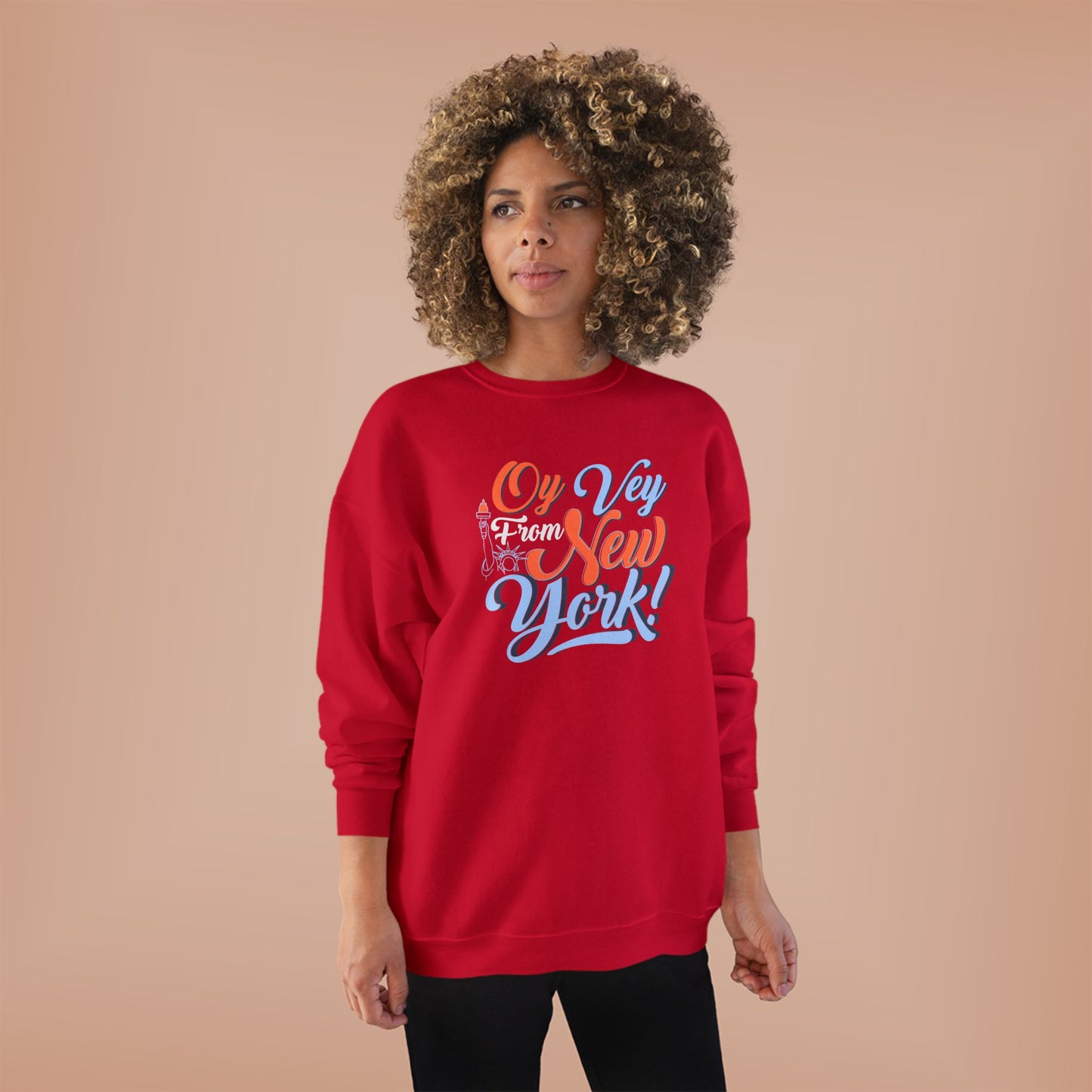 "OY VEY FROM NEW YORK" Unisex EcoSmart® Crewneck Sweatshirt