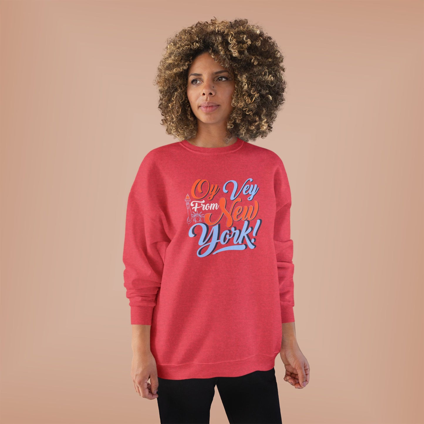 "OY VEY FROM NEW YORK" Unisex EcoSmart® Crewneck Sweatshirt