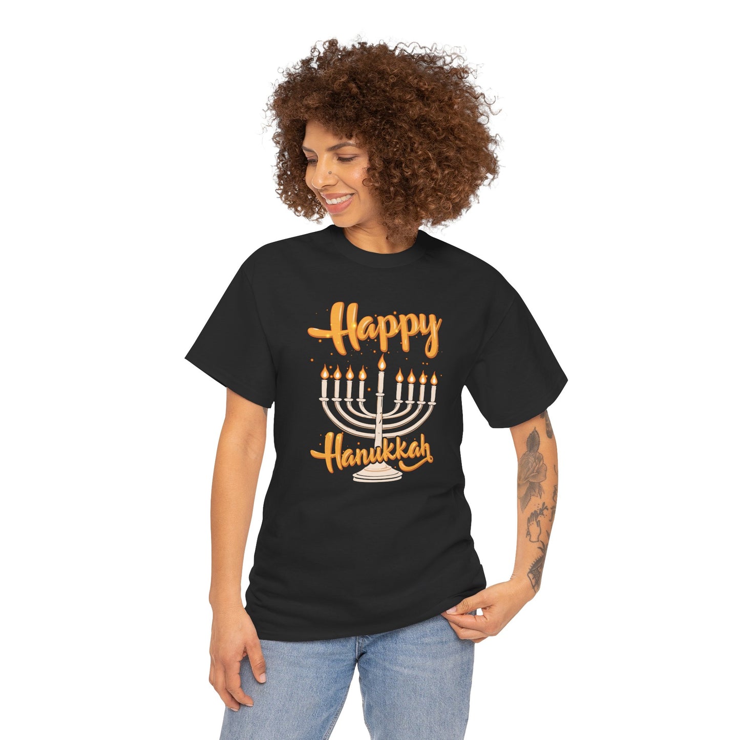 "Happy Hanukkah" Unisex Heavy Cotton Tee