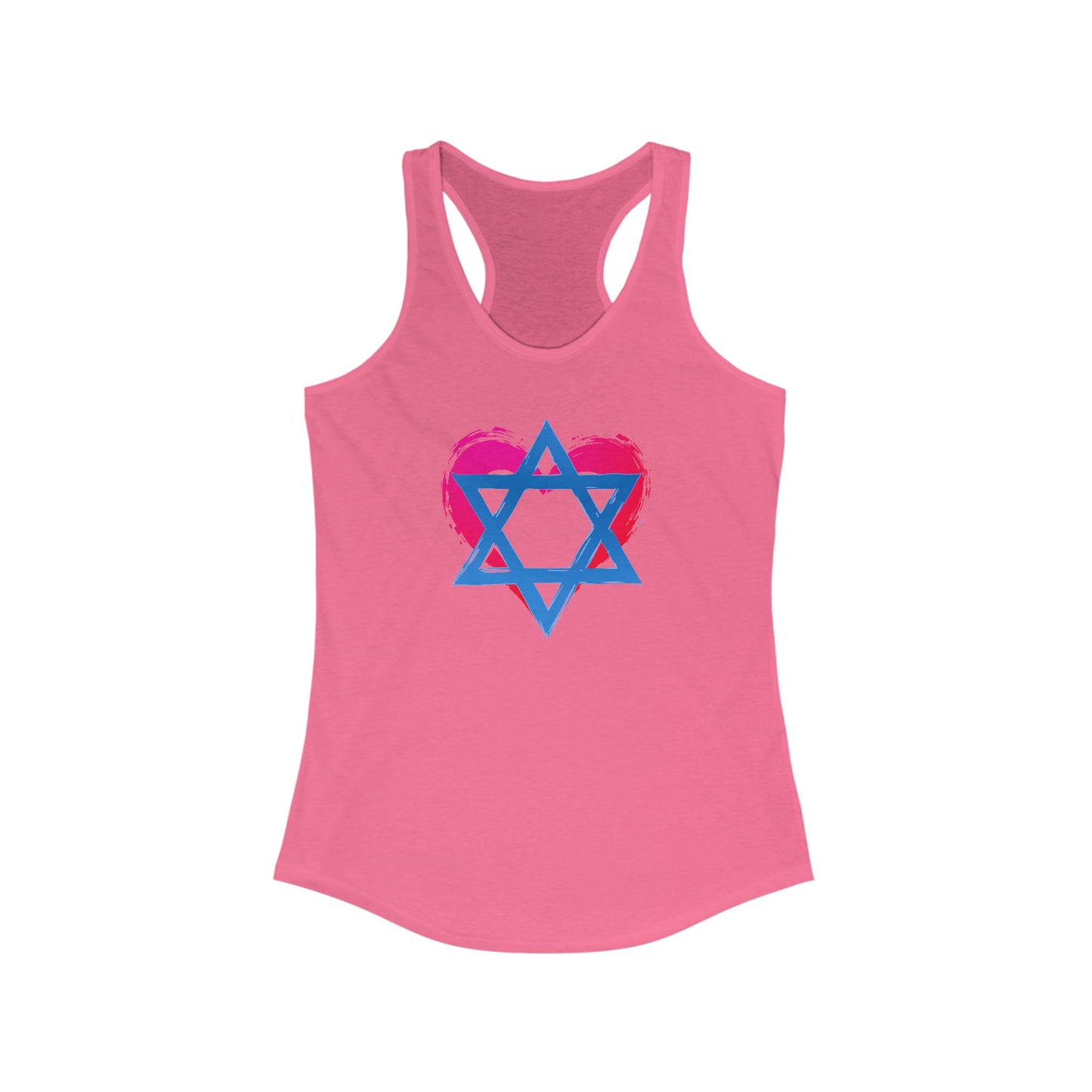 Star of David with Heart Women's Ideal Racerback Tank