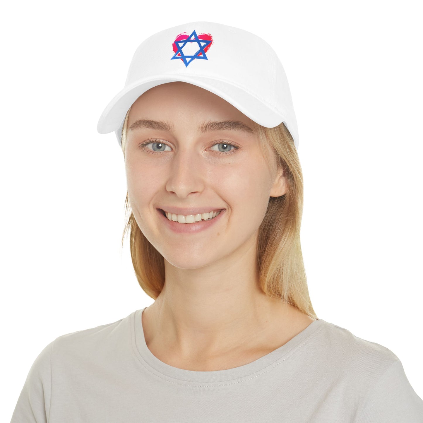 Star of David with Heart Low Profile Baseball Cap