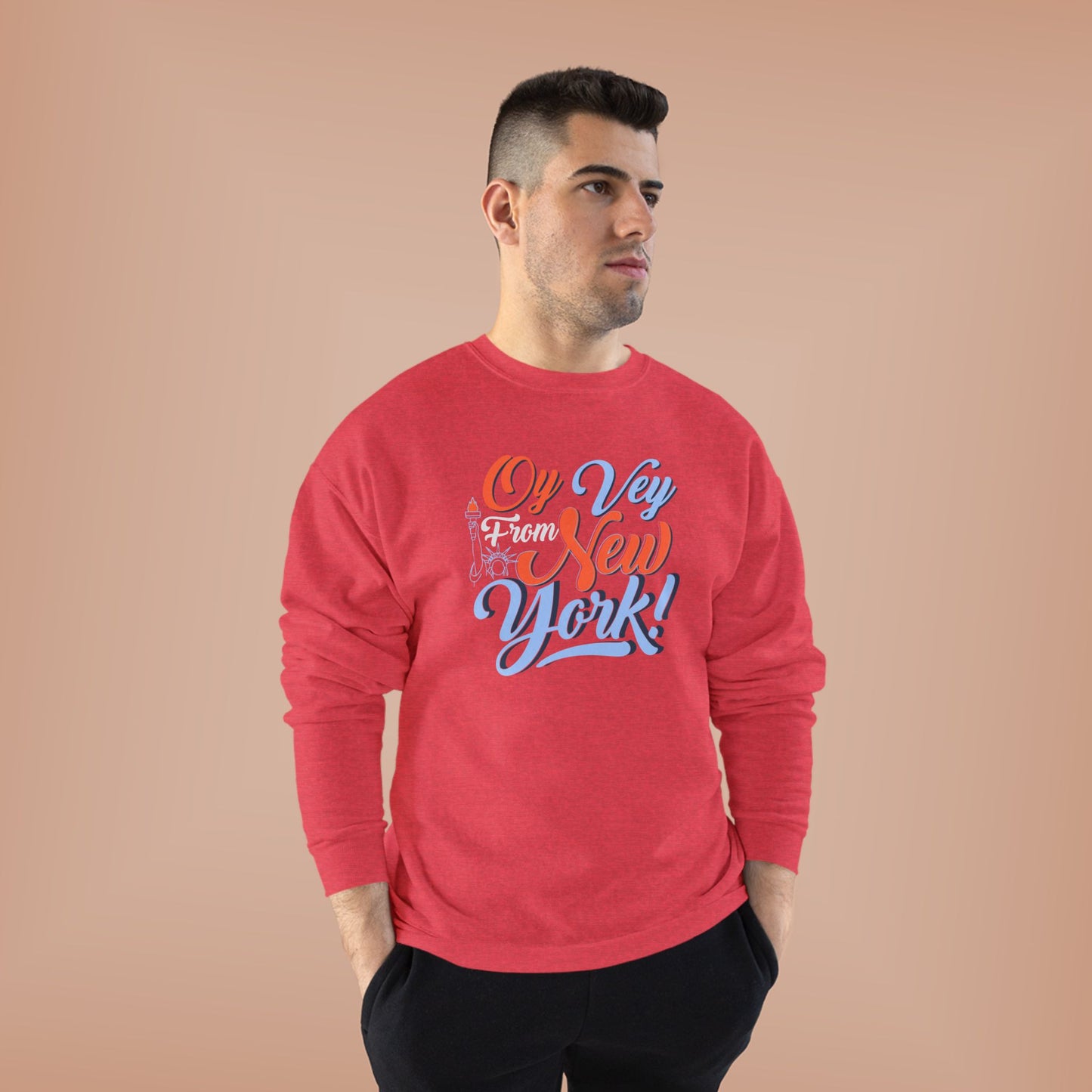 "OY VEY FROM NEW YORK" Unisex EcoSmart® Crewneck Sweatshirt