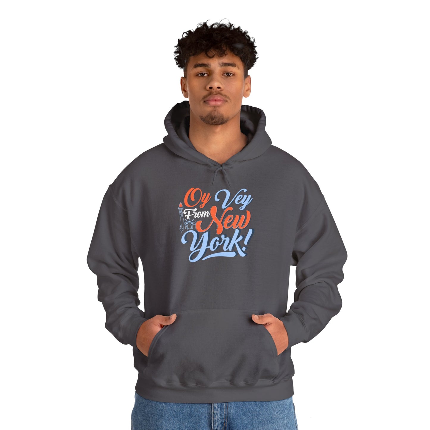 "OY VEY FROM NEW YORK" Unisex Heavy Blend™ Hooded Sweatshirt