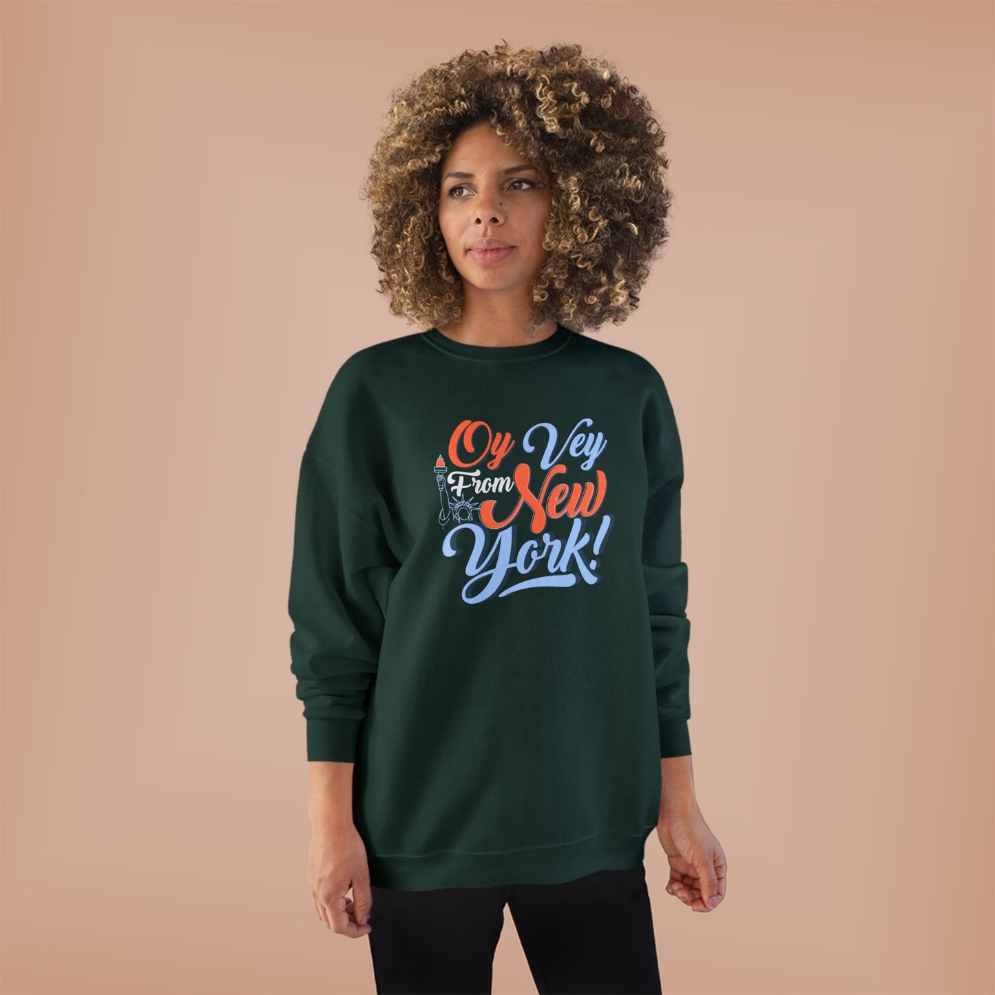 "OY VEY FROM NEW YORK" Unisex EcoSmart® Crewneck Sweatshirt