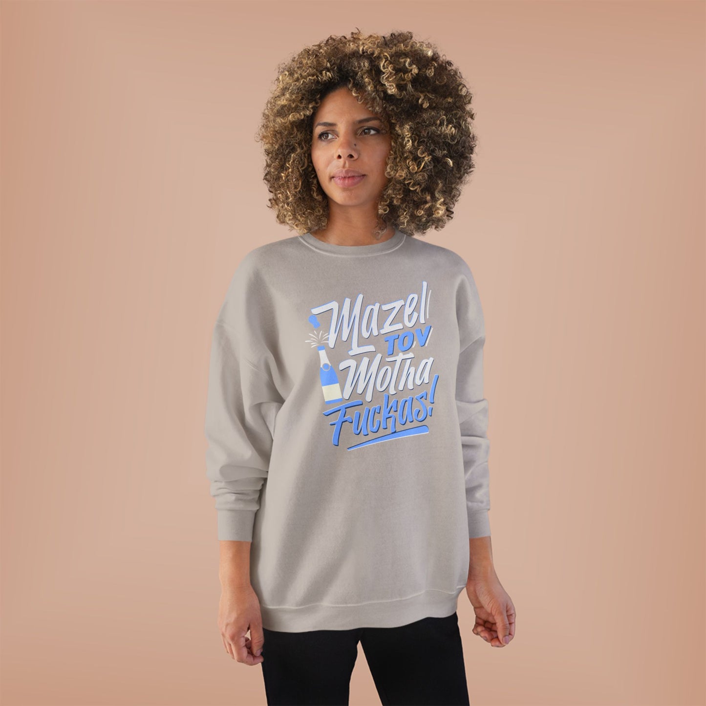 "Mazel Tov Motha Fuckas" Unisex EcoSmart® Crewneck Sweatshirt