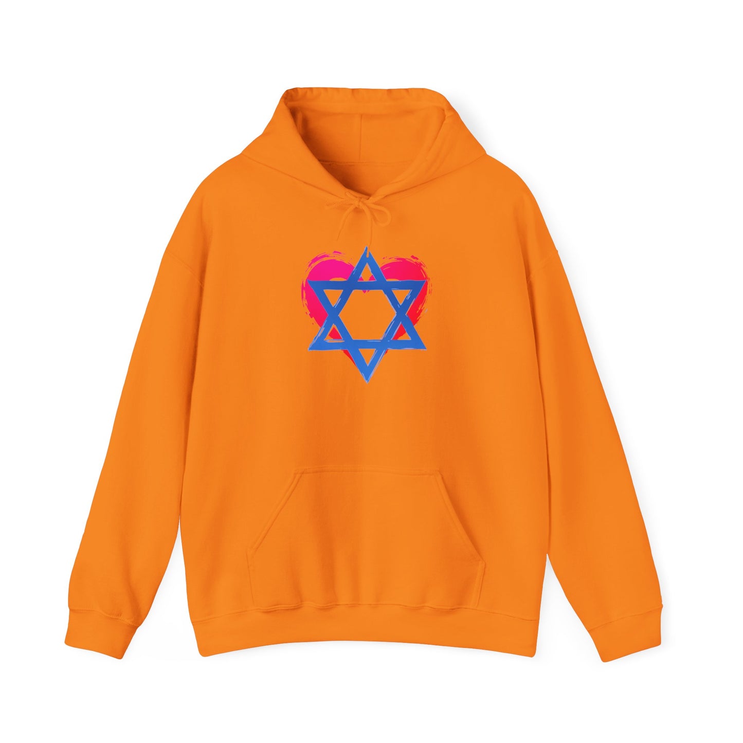 Star of David with Heart Unisex Heavy Blend™ Hooded Sweatshirt