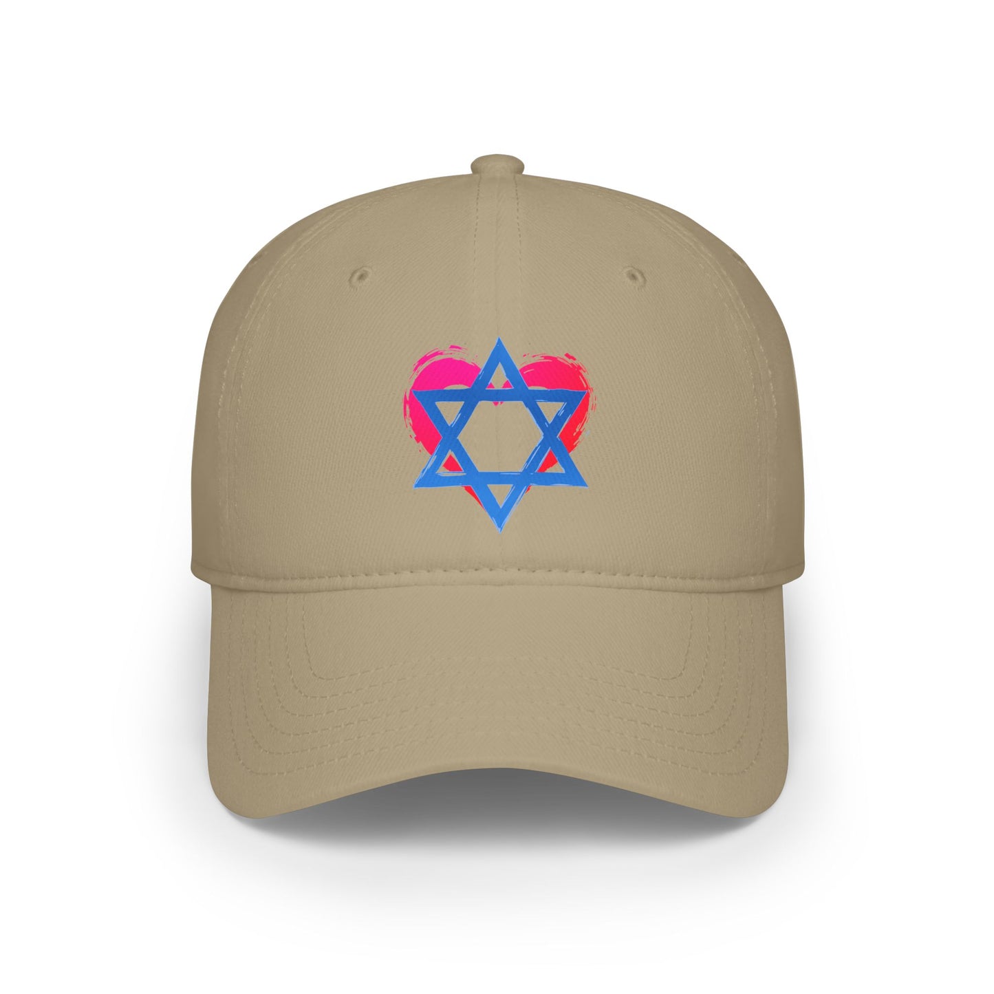 Star of David with Heart Low Profile Baseball Cap