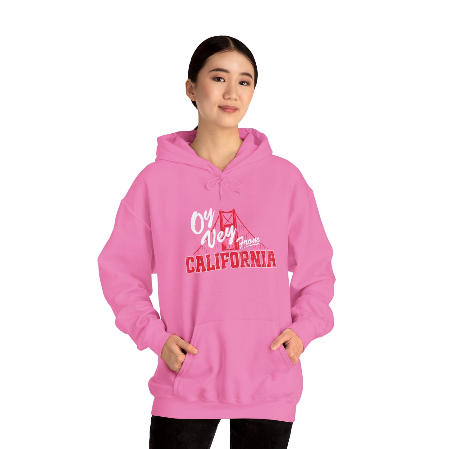 "OY VEY FROM CALIFORNIA" Unisex Heavy Blend™ Hooded Sweatshirt