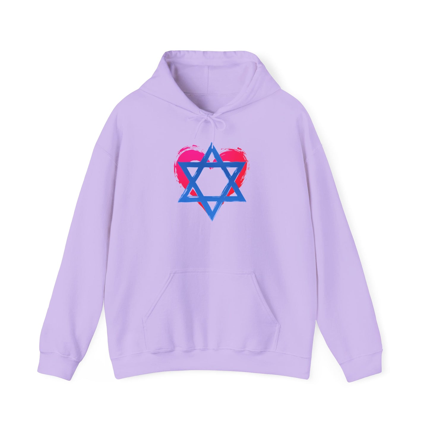 Star of David with Heart Unisex Heavy Blend™ Hooded Sweatshirt