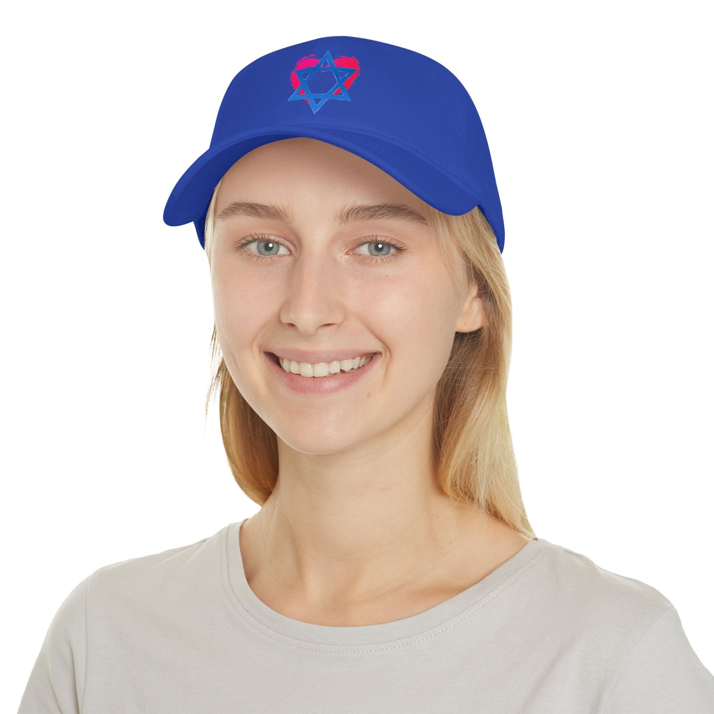 Star of David with Heart Low Profile Baseball Cap