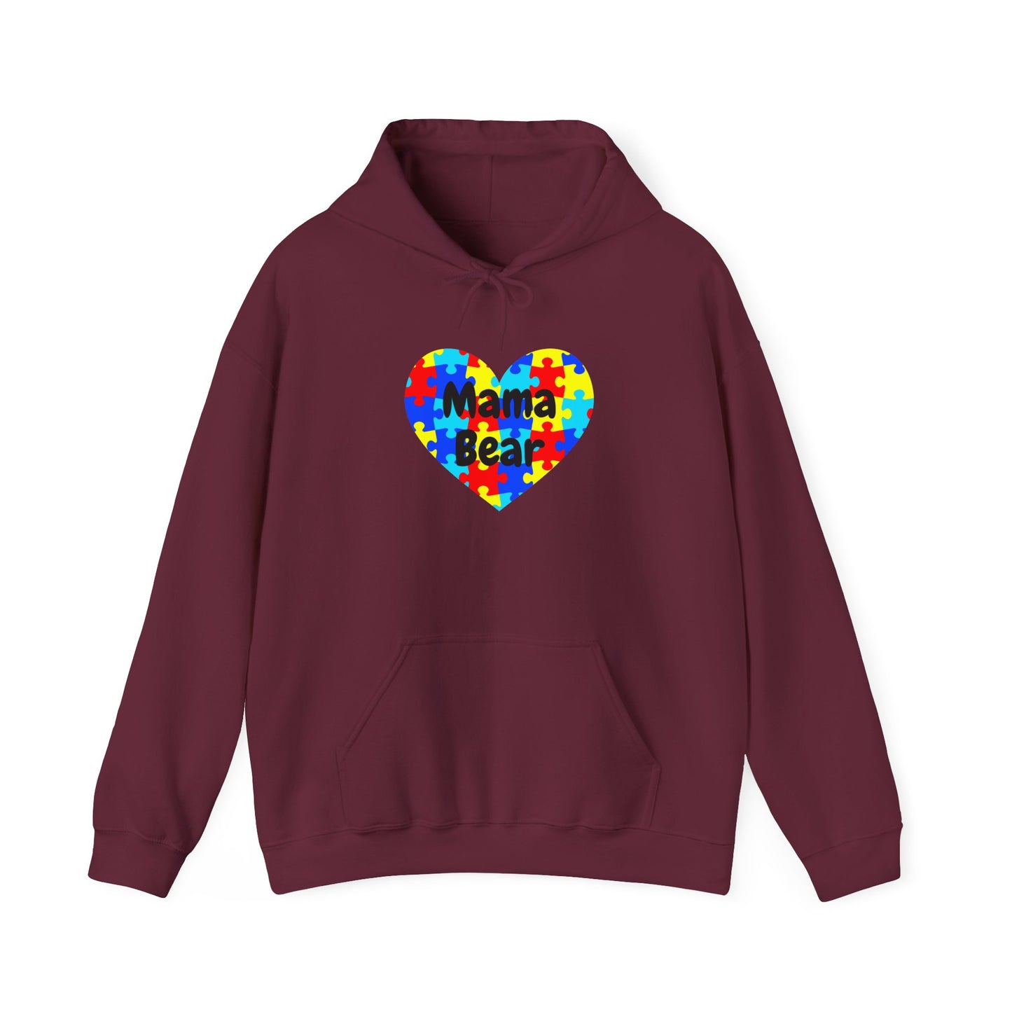 Mama Bear Autism Puzzle Heart Sweatshirt - Autism Awareness Mom Hoodie