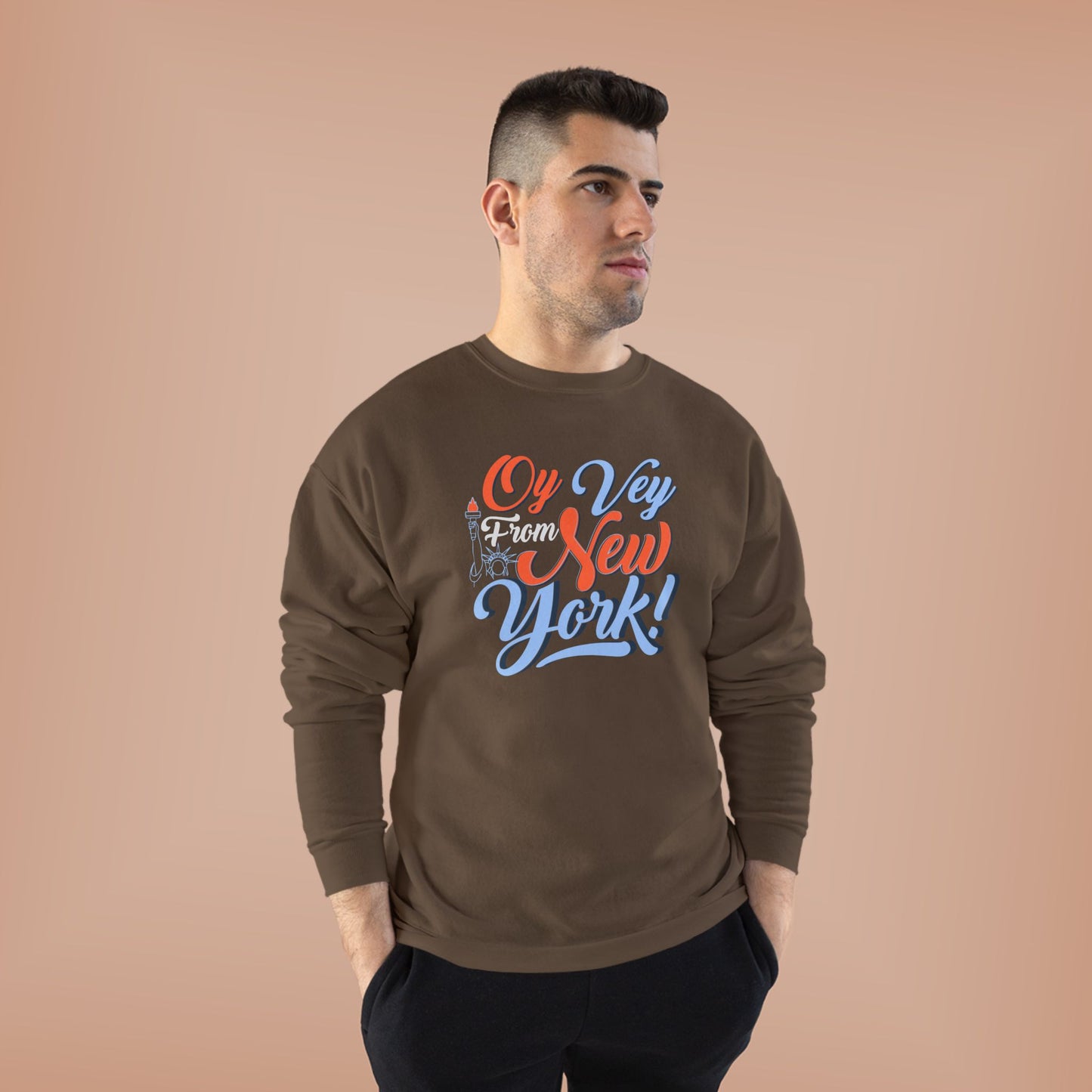 "OY VEY FROM NEW YORK" Unisex EcoSmart® Crewneck Sweatshirt