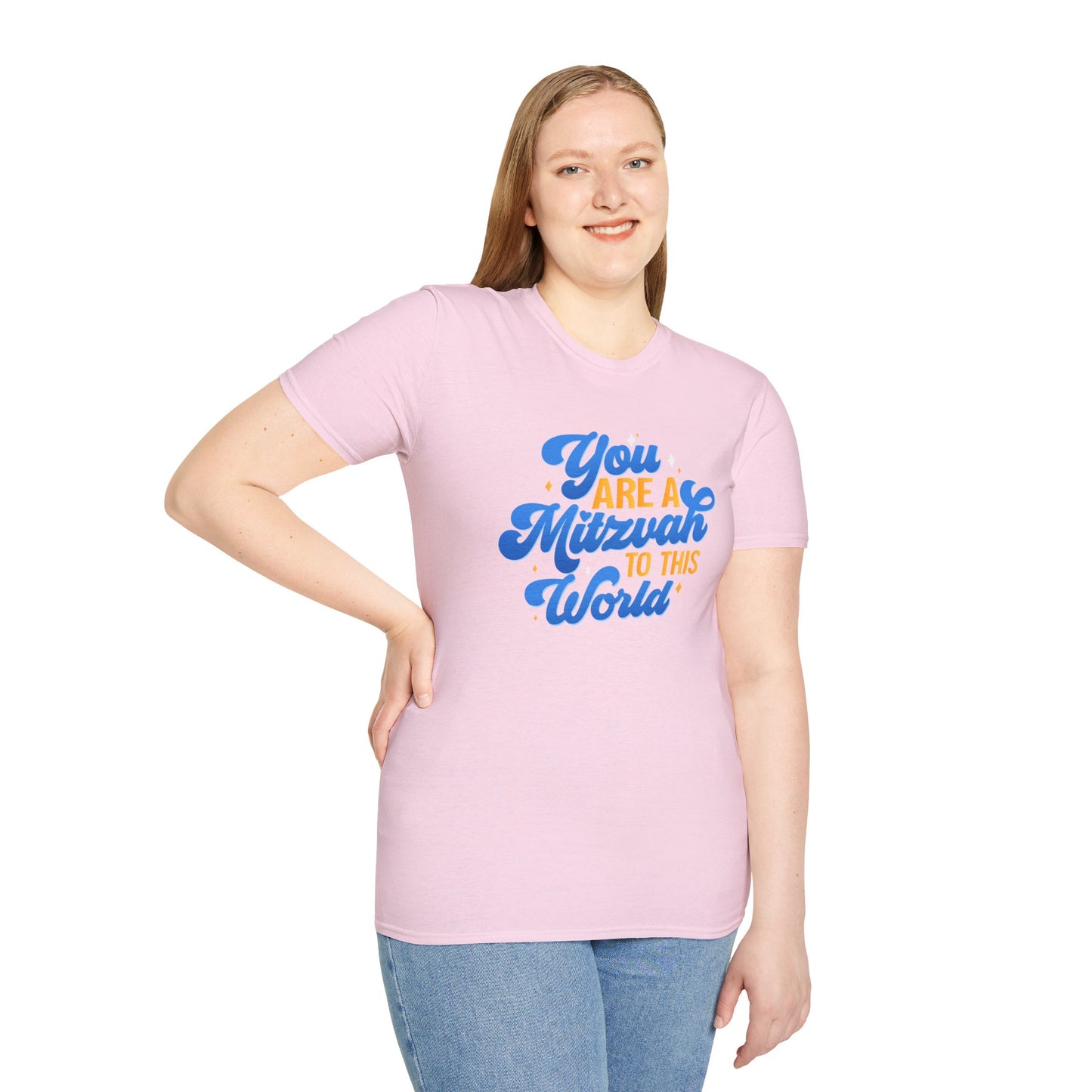 "YOU ARE A MITZVAH TO THIS WORLD" Unisex Softstyle T-Shirt