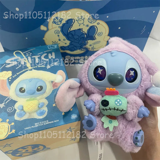 NEW Disney Stitch Eat Something Before Sleep Series Blind Box Plush Dolls Pendant Cute Doll Ornament Mystery Box Surprise Toys Gifts